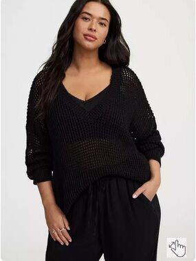 Torrid Open Stitch  V-Neck Pullover Sz 2X